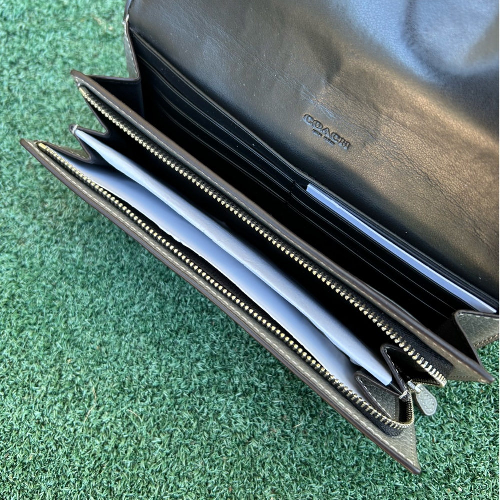 Coach Slim Envelope Wallet Python Leather Silver … - image 8